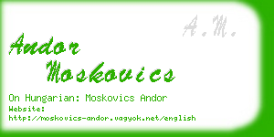 andor moskovics business card